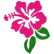 Matriz de Bordado Flor de Hibisco Rosa 